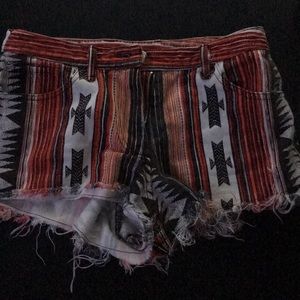 Aztec denim shorts